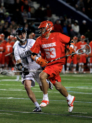 Syracuse midfielder Luke Cometti leads the Orange with 11 goals this season playing on a midfield line with JoJo Marasco and Scott Loy.