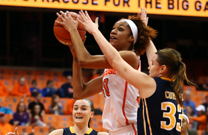 Briana Day has anchored the back line of Syracuse's 2-3 zone with improved shot-blocking as of late.