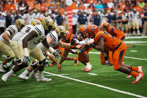 Syracuse's defensive ends consistently got in the backfield and disrupted Panther's quarterbacks Max Browne and Ben DiNucci.