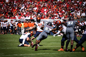 Murphy, pictured here against North Carolina State on Sept. 30, drilled four field goals Saturday in Miami.