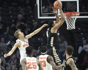 Syracuse struggled to clean up the glass on both ends, and lost the rebound battle for the first time all season.