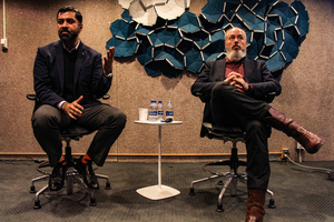 Haroon Ullah (left) said the book, written with SU professor Bob Pearson, is a playbook to counter extremism.