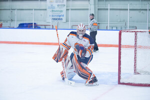 Amelia Van Vliet played nearly 14 minutes against Lindenwood in the CHA quarterfinals and helped secure a 6-0 shutout.