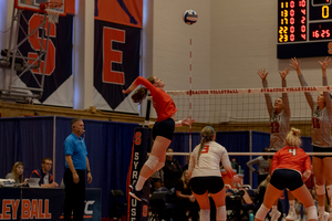 Polina Shemanova (pictured) broke the program's all-time kills record in the straight set loss to Louisville.