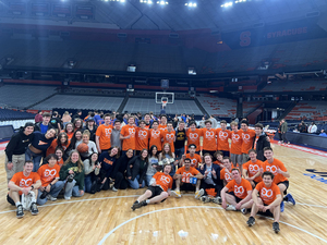 Members of The Daily Orange pose after defeating WAER in the 2024 Media Cup on Feb. 22.