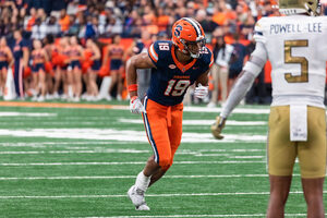 Oronde Gadsden II recorded six catches for 93 yards and two touchdowns in Syracuse's win over Georgia Tech Saturday. 