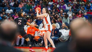 Sophie Burrows scored 11 points, shooting 2-for-8 from 3 as SU fell 72-71 to SMU in overtime.