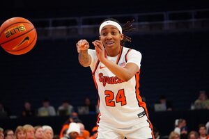 Syracuse guard Dominique Camp registered her first double-double of the season in SU’s 93-87 win over Virginia Tech Thursday.