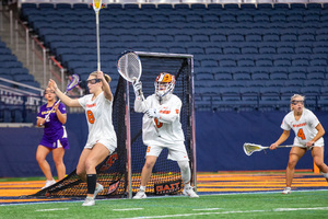 In her first career start, Daniella Guyette held UAlbany to just six goals on 13 shots in Syracuse’s 21-9 season-opening win.