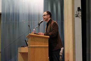 Christopher Boucher, Syracuse University graduate and author of How to Keep Your Volkswagen Alive, discussed his novel Wednesday night in Gifford Auditorium.