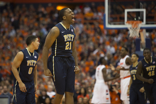 Patterson celebrates after drilling a 3-pointer. Patterson finished with a game-high 18 points.