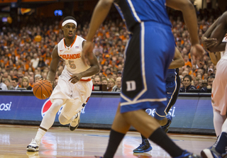 C.J. Fair drives the lane. 