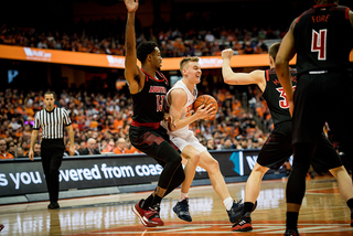 Buddy Boeheim is usually a sharpshooter, but he attacked off the dribbled several times, including one pull-up jumper. 