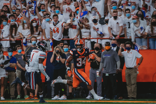 Over the course of the season, Sean Tucker accumulated the most rushing yards in a season, eventually breaking Joe Morris’ single-season rushing record with a game to spare in the season. With a 17-yard run in the second quarter against NC State on Nov. 20, Sean Tucker broke the record and set SU’s new record: 1,467.